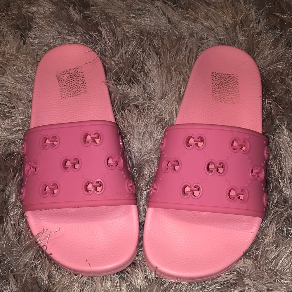 Pink Gucci slides